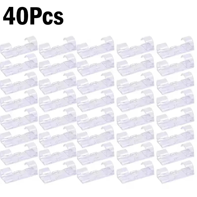 Cable Organizer Clips Wire Holder Self Adhesive Desktop Cord Management for PC Mouse USB Power Cord Fixer Wall Car Home Office