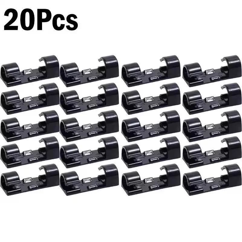 Cable Organizer Clips Wire Holder Self Adhesive Desktop Cord Management for PC Mouse USB Power Cord Fixer Wall Car Home Office