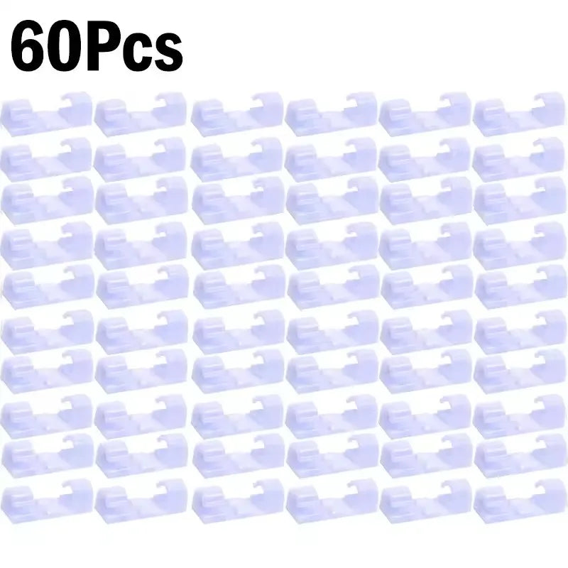 Cable Organizer Clips Wire Holder Self Adhesive Desktop Cord Management for PC Mouse USB Power Cord Fixer Wall Car Home Office