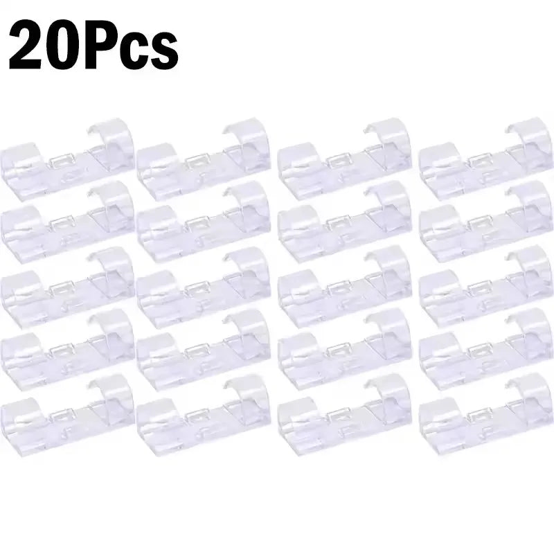 Cable Organizer Clips Wire Holder Self Adhesive Desktop Cord Management for PC Mouse USB Power Cord Fixer Wall Car Home Office