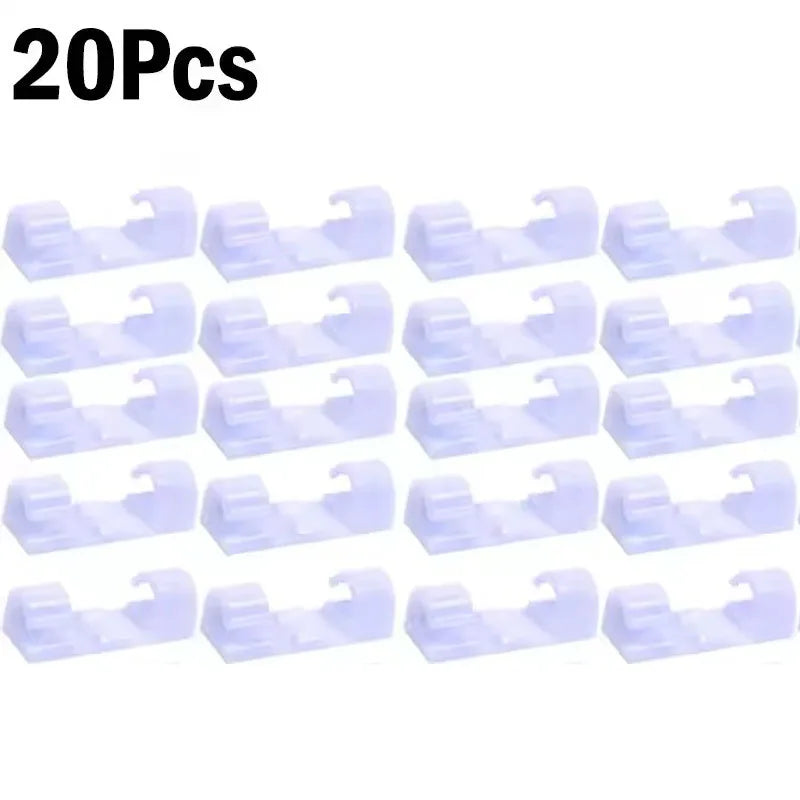 Cable Organizer Clips Wire Holder Self Adhesive Desktop Cord Management for PC Mouse USB Power Cord Fixer Wall Car Home Office