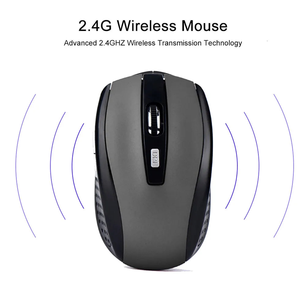 2.4G Wireless Mouse 2.4GHz Gaming Mouse 6D Optical Wireless Mouse Slim and Mini Compatible with MacBook and Laptops