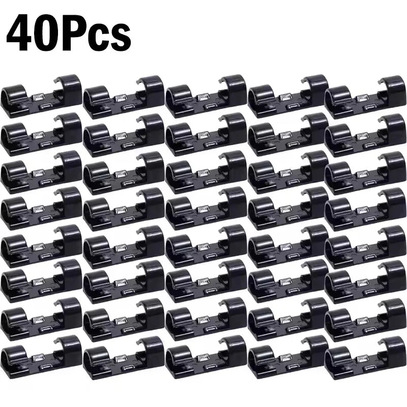 Cable Organizer Clips Wire Holder Self Adhesive Desktop Cord Management for PC Mouse USB Power Cord Fixer Wall Car Home Office